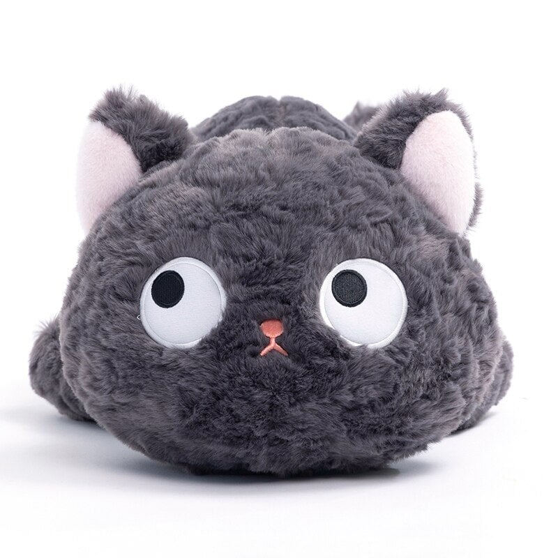 Cute Black Kitten Soft Plush Toy Laying Down