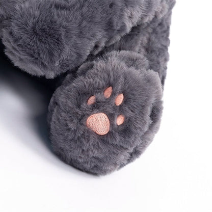 Cute Black Kitten Soft Plush Toy Laying Down