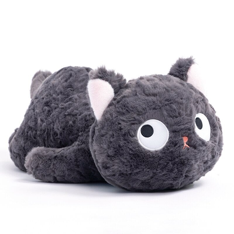 Cute Black Kitten Soft Plush Toy Laying Down