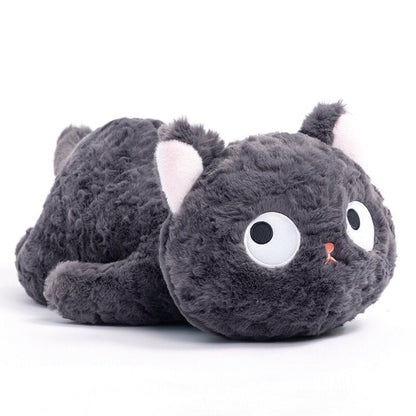 Cute Black Kitten Soft Plush Toy Laying Down