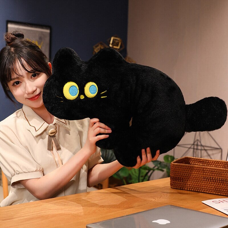 Cuddly Black Kitten Soft Pillow