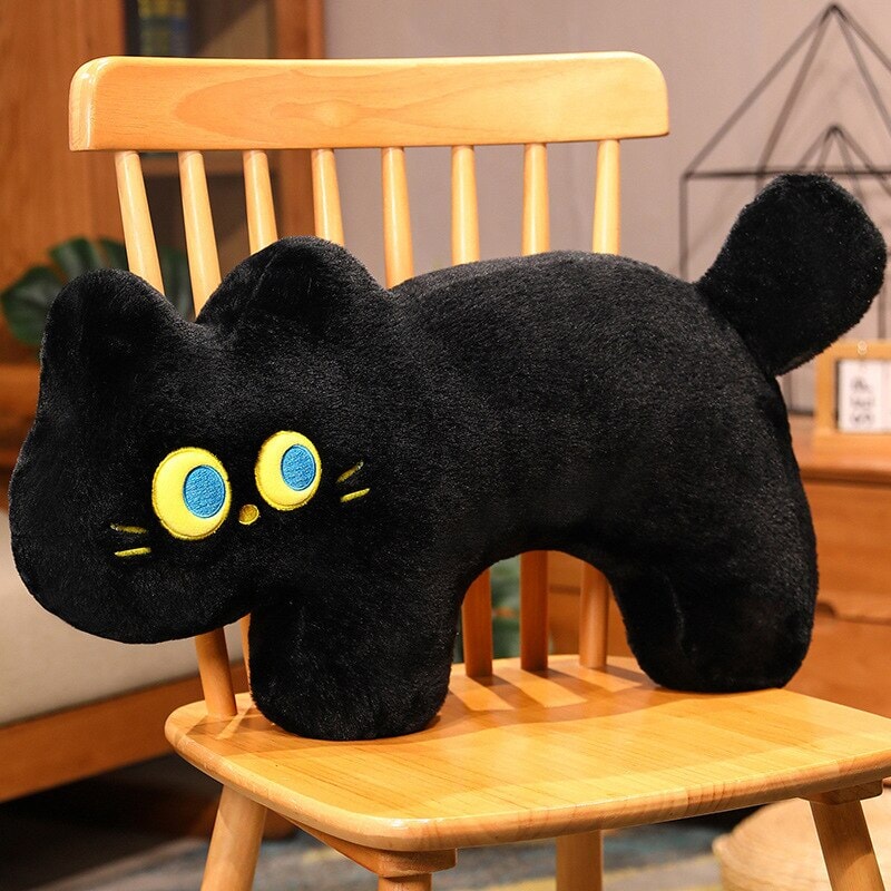 Cuddly Black Kitten Soft Pillow