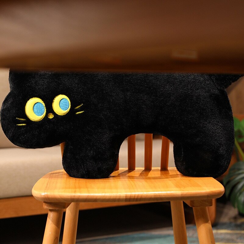 Cuddly Black Kitten Soft Pillow