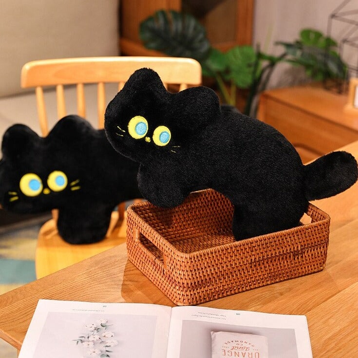 Cuddly Black Kitten Soft Pillow