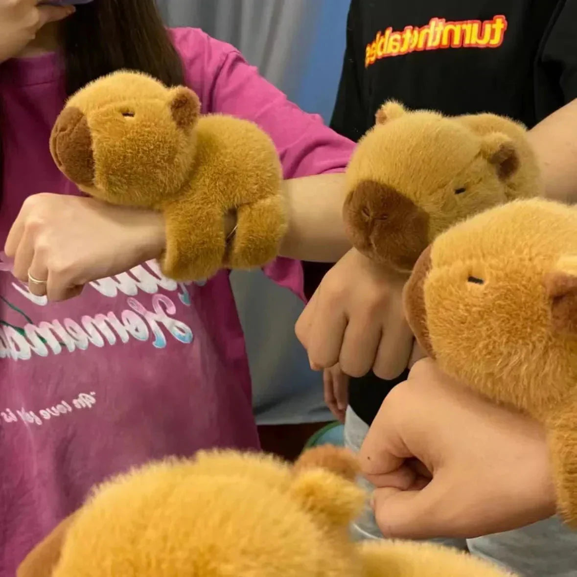 Cute Animal Snap On Wristband Plush Toy Set