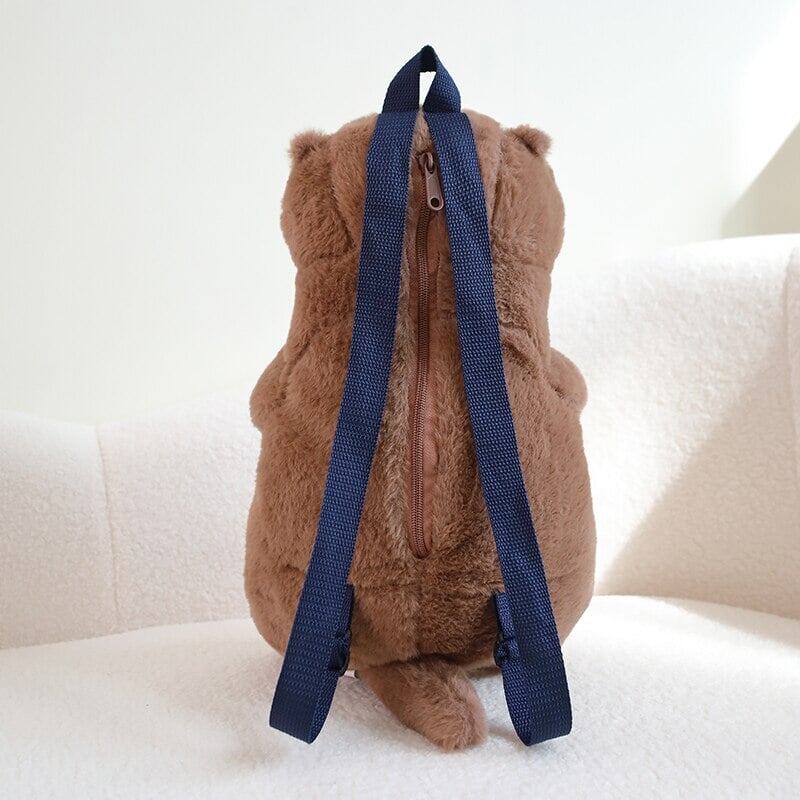 Cute Brown Otter Stuffed Backpack Buddy