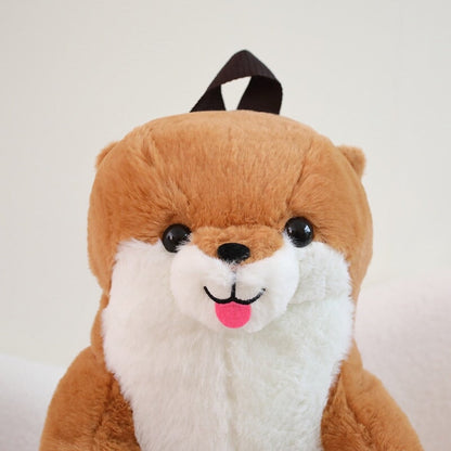 Cute Brown Otter Stuffed Backpack Buddy