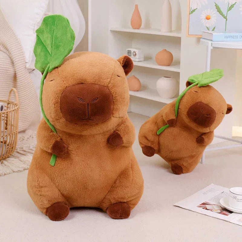 Cute Rodent Soft Toy Holding Leaf