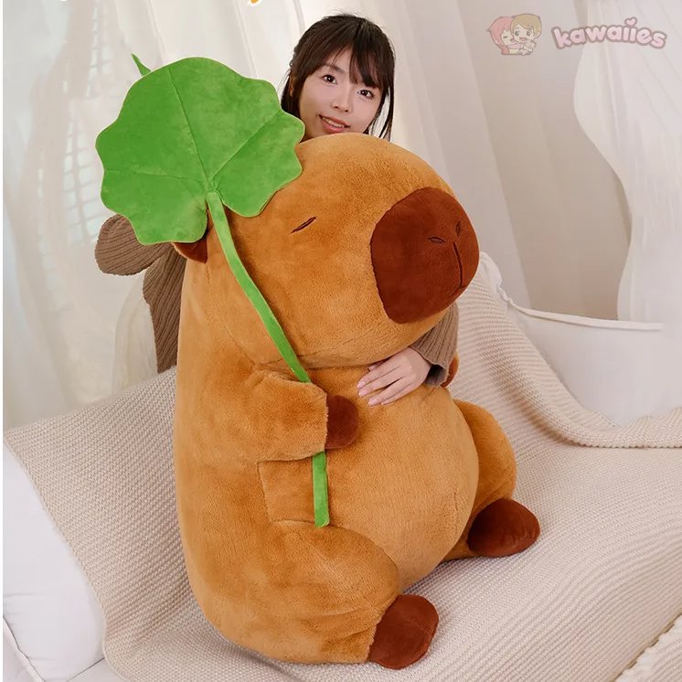 Cute Rodent Soft Toy Holding Leaf