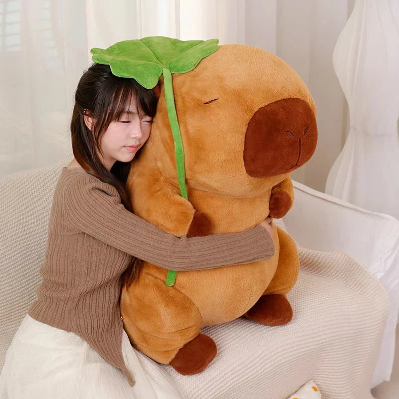 Cute Rodent Soft Toy Holding Leaf