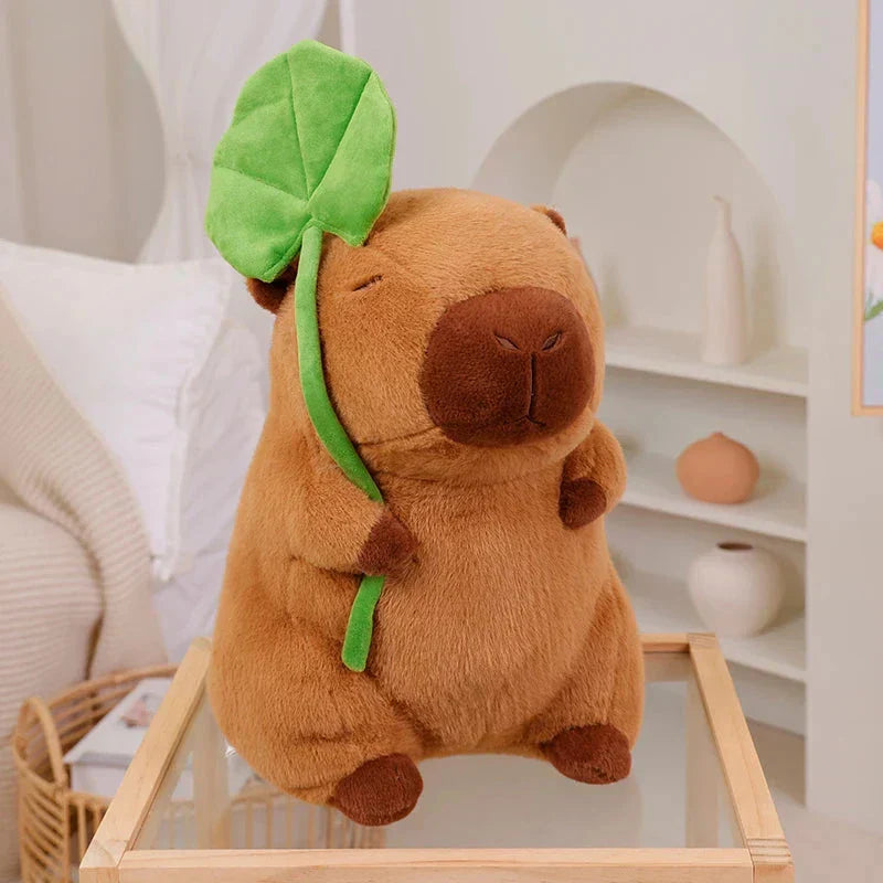 Cute Rodent Soft Toy Holding Leaf
