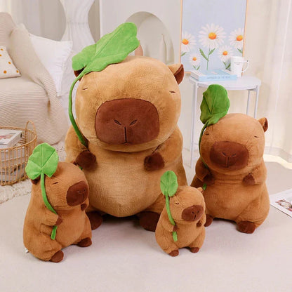 Cute Rodent Soft Toy Holding Leaf