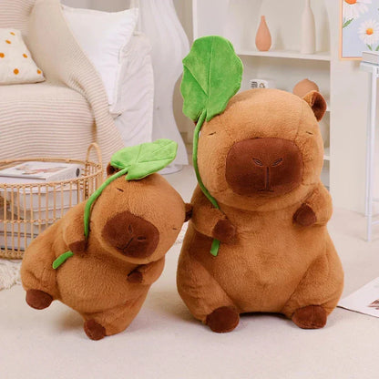 Cute Rodent Soft Toy Holding Leaf