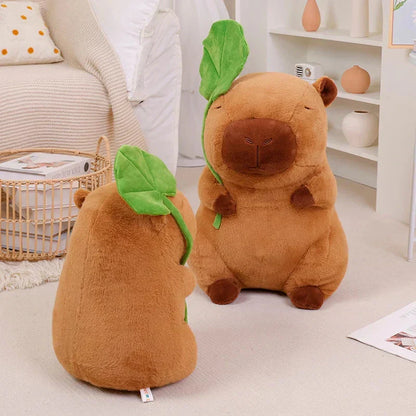 Cute Rodent Soft Toy Holding Leaf