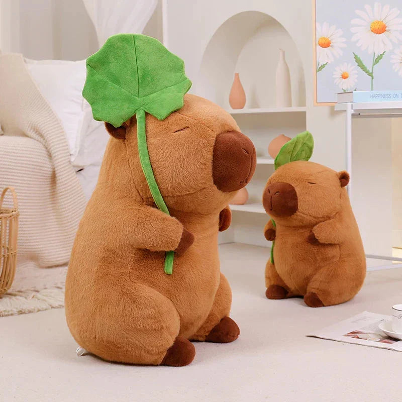 Cute Rodent Soft Toy Holding Leaf