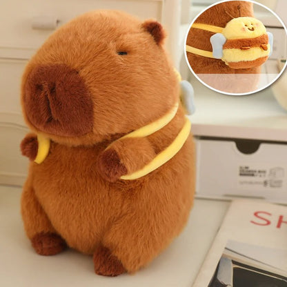 Cute Capybara Plush Toy with Mini Backpack