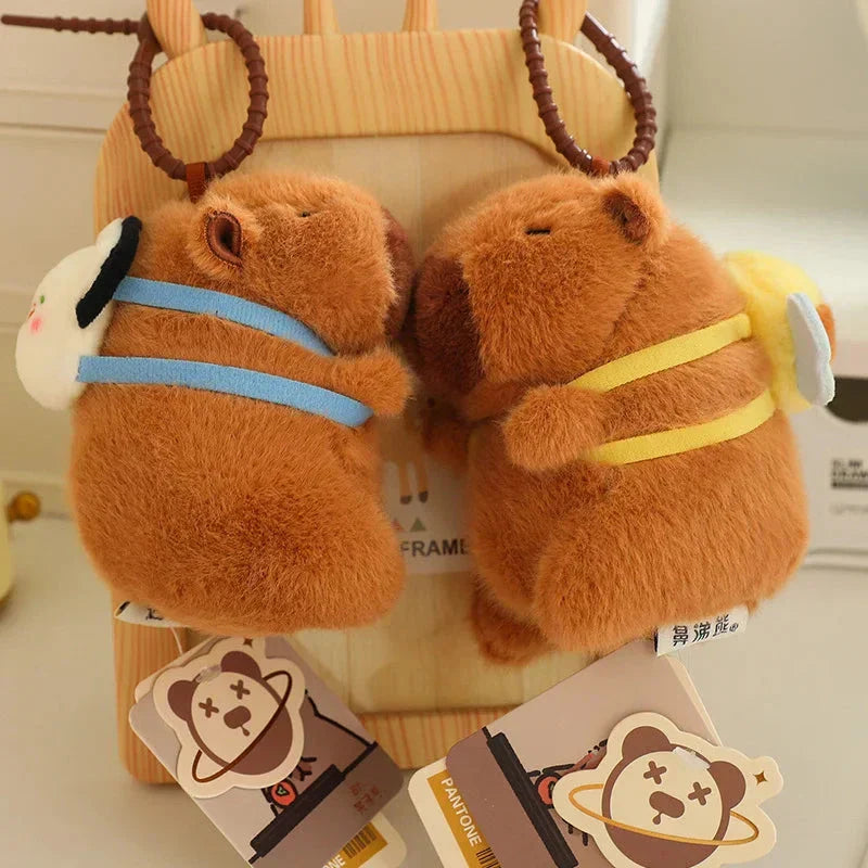 Cute Capybara Plush Toy with Mini Backpack