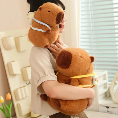 Cute Capybara Plush Toy with Mini Backpack
