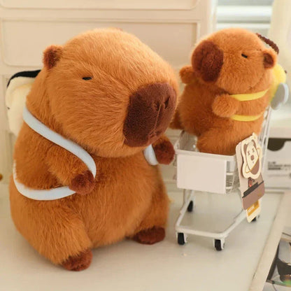 Cute Capybara Plush Toy with Mini Backpack