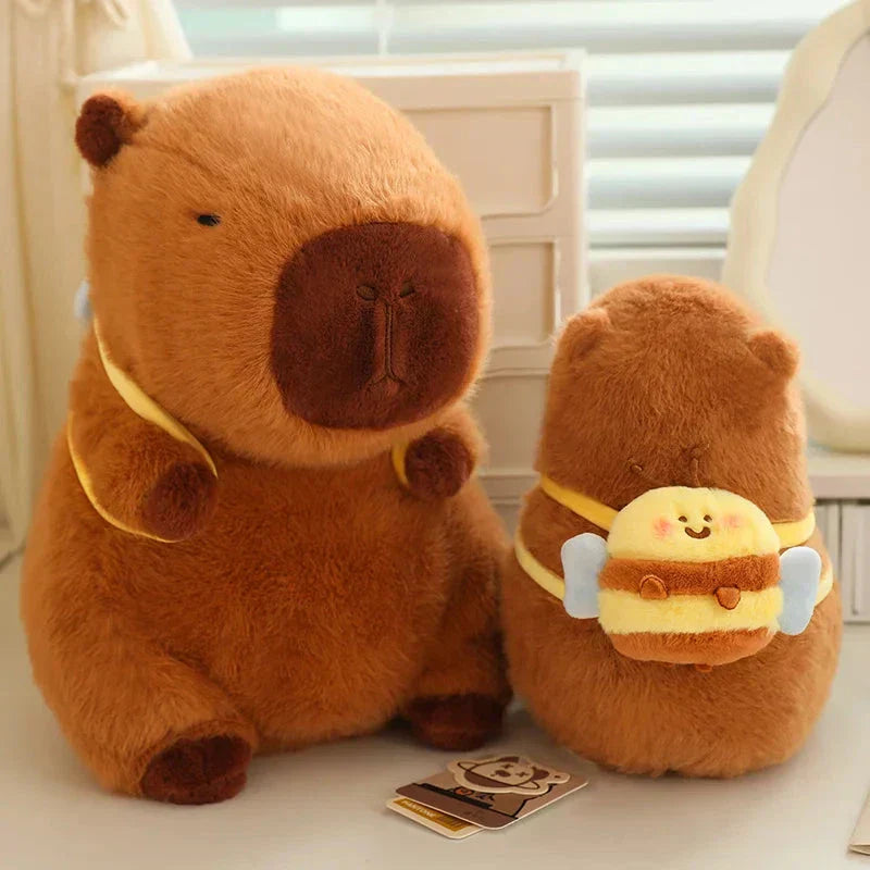 Cute Capybara Plush Toy with Mini Backpack