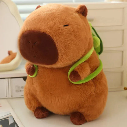 Cute Capybara Plush Toy with Mini Backpack