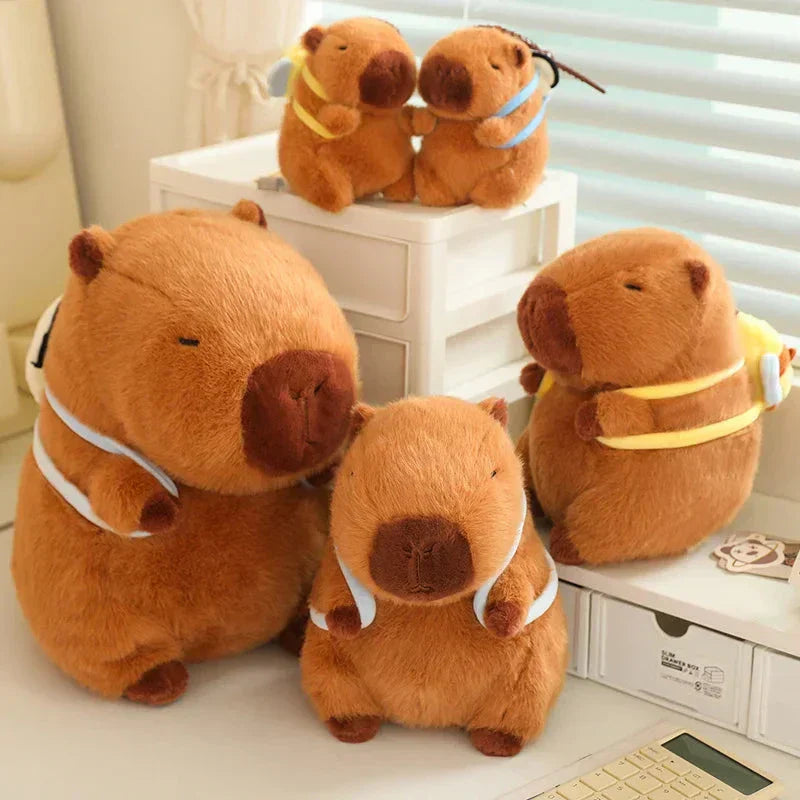 Cute Capybara Plush Toy with Mini Backpack