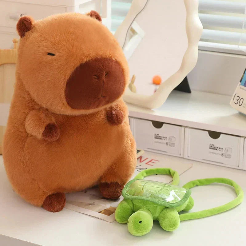 Cute Capybara Plush Toy with Mini Backpack