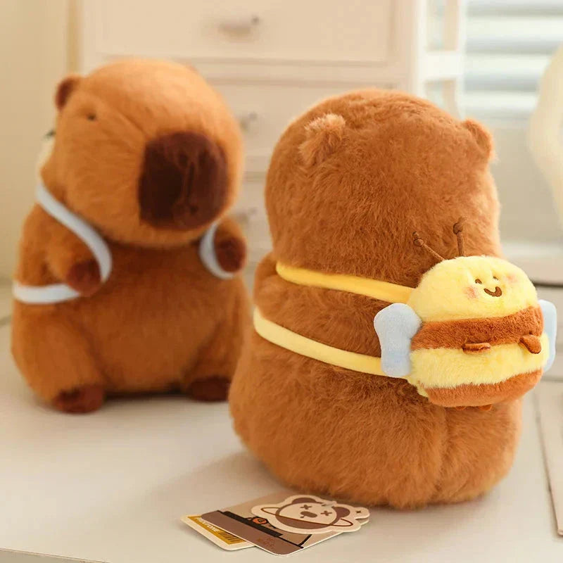 Cute Capybara Plush Toy with Mini Backpack