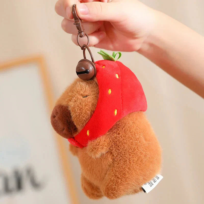 Cute Capybara Plush Toy with Pink Hat