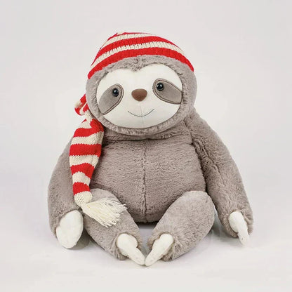 Cute Christmas Sloth Stuffed Animal with Red Hat