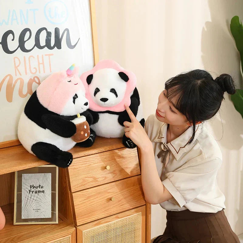 Cute Big Panda Soft Plush Crew Socks