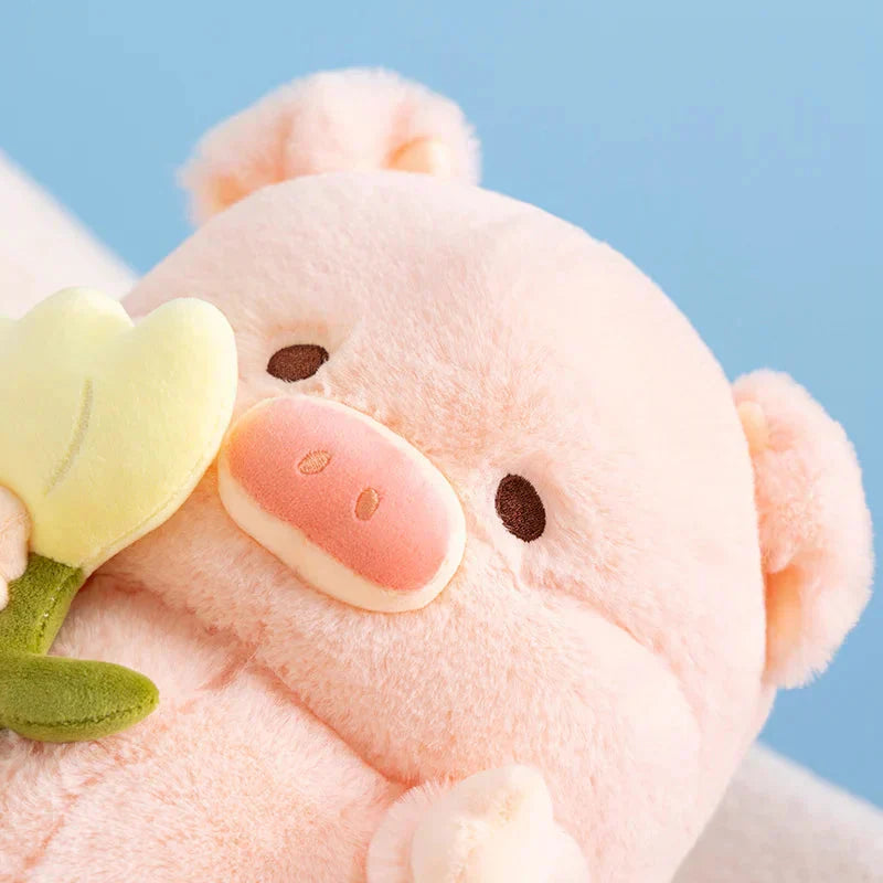Cute Piggy Soft Toy with Flower Gift