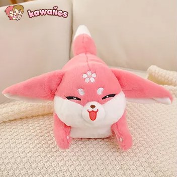 Cute Pink Fox Cherry Blossom Toy