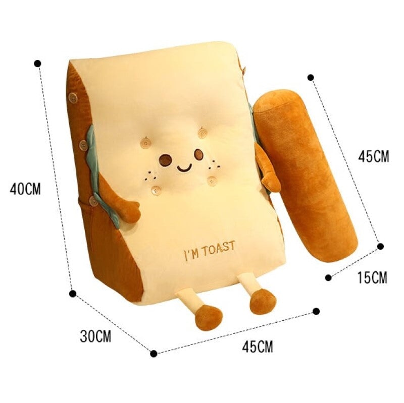 Soft Bread Shaped Back Cushion Plush