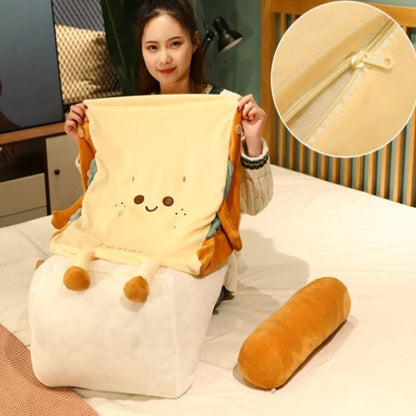 Soft Bread Shaped Back Cushion Plush