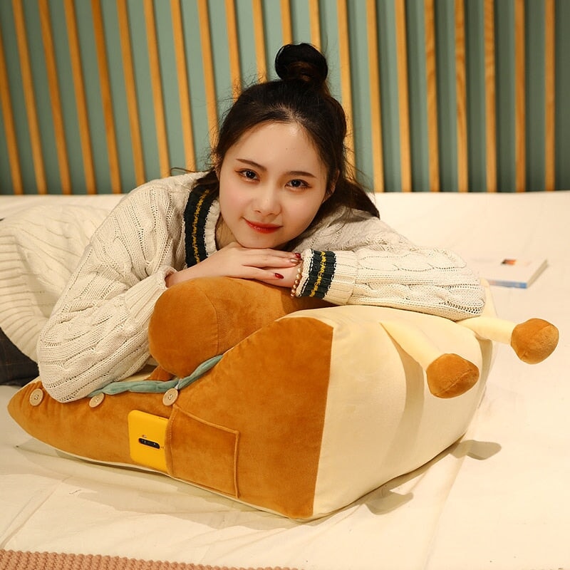 Soft Bread Shaped Back Cushion Plush