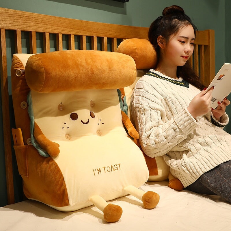 Soft Bread Shaped Back Cushion Plush