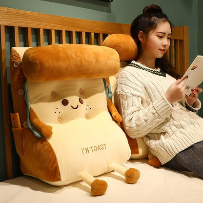 Soft Bread Shaped Back Cushion Plush