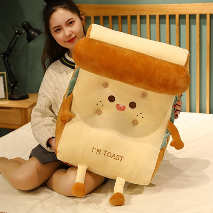 Soft Bread Shaped Back Cushion Plush