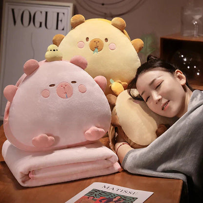 Adorable Animal Capybara Soft Cushion Pillows With Throw
