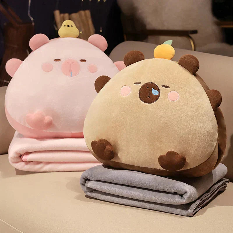Adorable Animal Capybara Soft Cushion Pillows With Throw