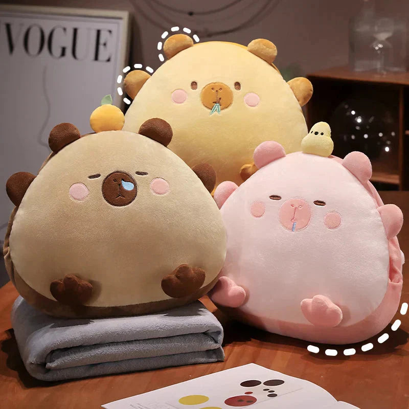 Adorable Animal Capybara Soft Cushion Pillows With Throw