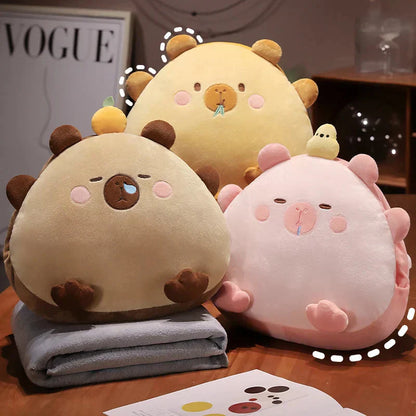 Adorable Animal Capybara Soft Cushion Pillows With Throw