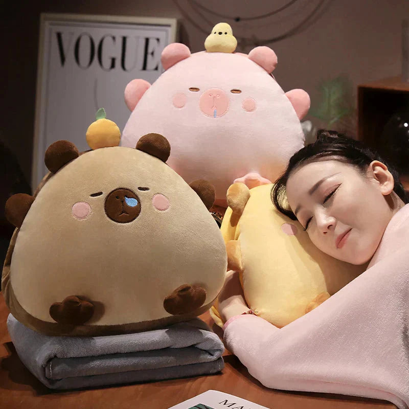 Adorable Animal Capybara Soft Cushion Pillows With Throw