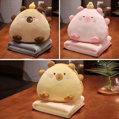 Adorable Animal Capybara Soft Cushion Pillows With Throw