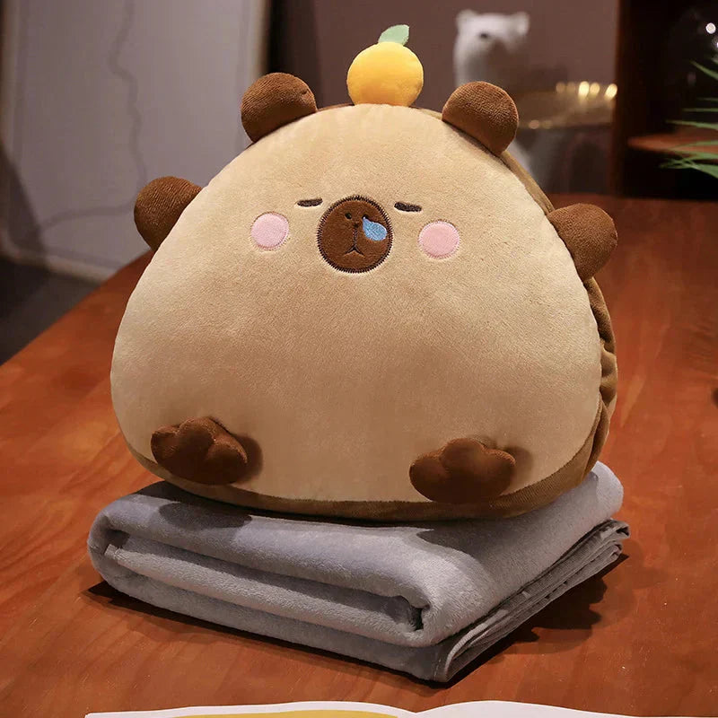 Adorable Animal Capybara Soft Cushion Pillows With Throw
