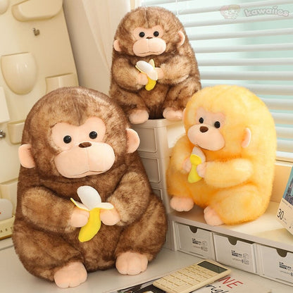 Cute Big Monkey Soft Toy With Banana Friend