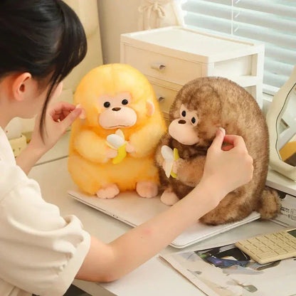 Cute Big Monkey Soft Toy With Banana Friend