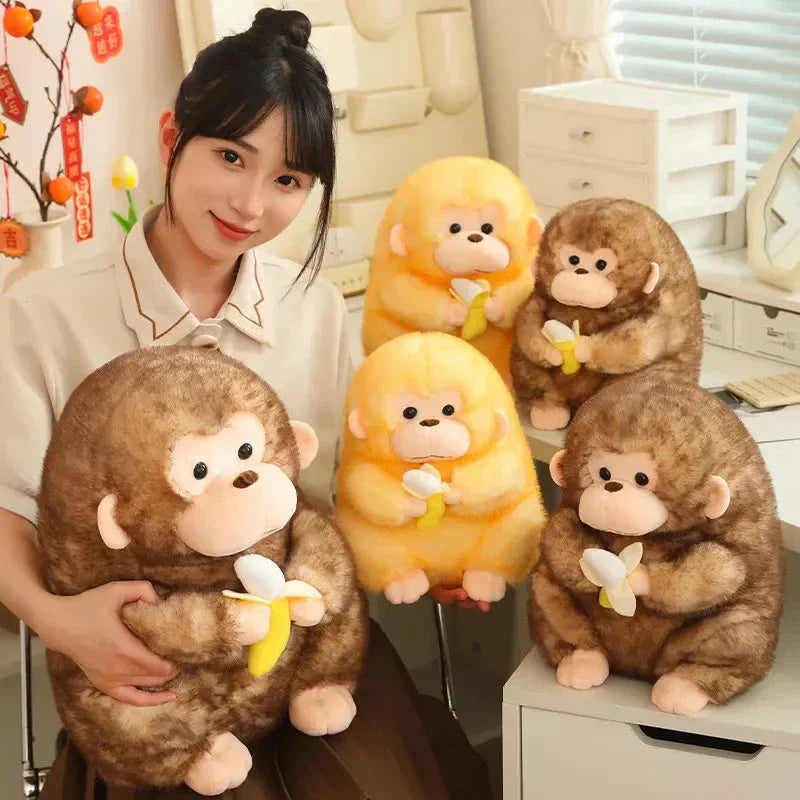 Cute Big Monkey Soft Toy With Banana Friend