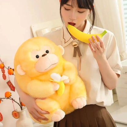 Cute Big Monkey Soft Toy With Banana Friend